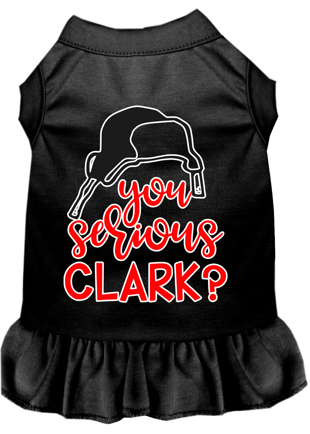 You Serious Clark? Screen Print Dog Dress Black XXL
